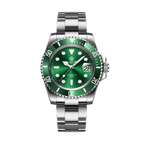 STEELDIVE SD1953 Water Ghost NH35 Automatic Men's Diver Watch with silver green dial, side view
