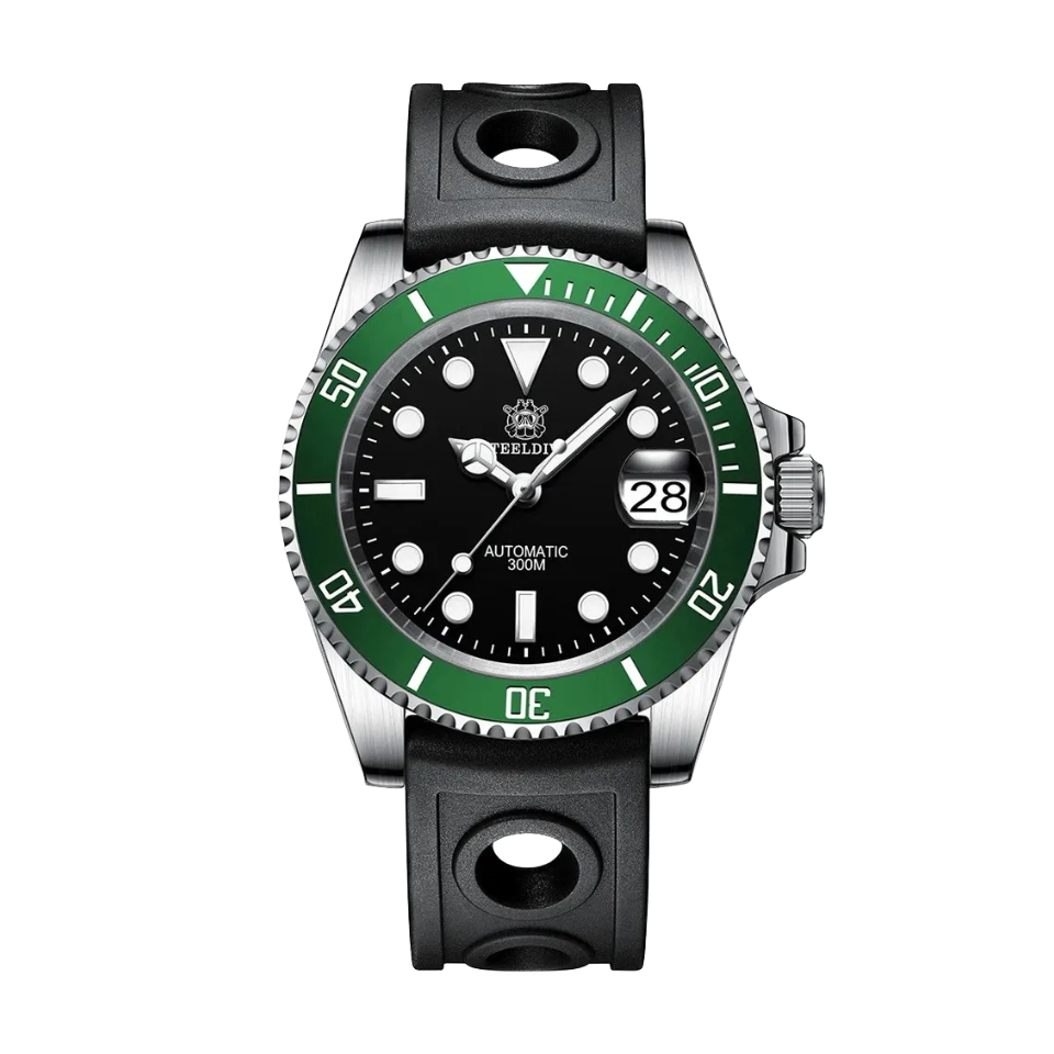 STEELDIVE SD1953 Water Ghost NH35 Automatic Men's Diver Watch, caseback view