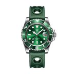 STEELDIVE SD1953 Water Ghost NH35 Automatic Men's Diver Watch with black green dial, angled view