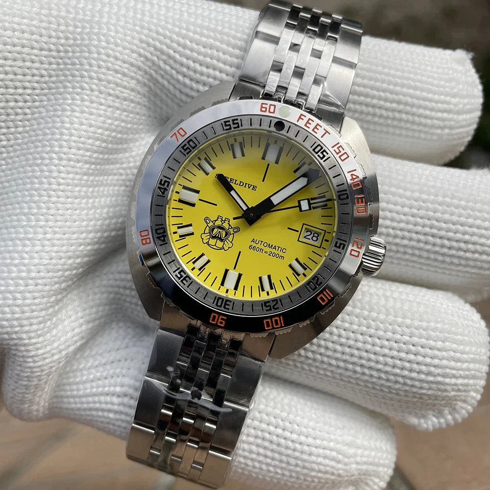 STEELDIVE SD1967 Homage Diver 43MM NH35 Automatic with yellow dial
