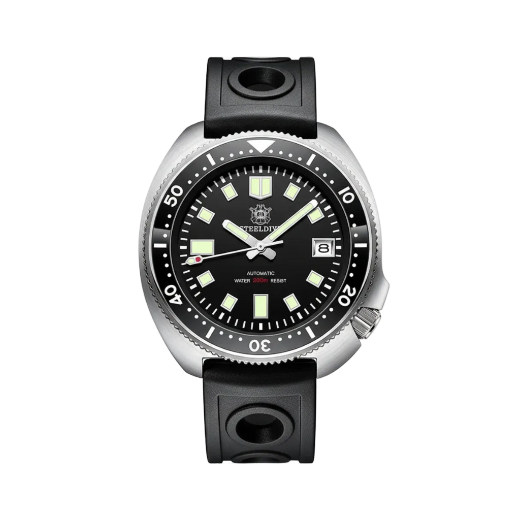 STEELDIVE SD1970 44MM NH35 Men's Dive Watch with steel blue dial, detail view
