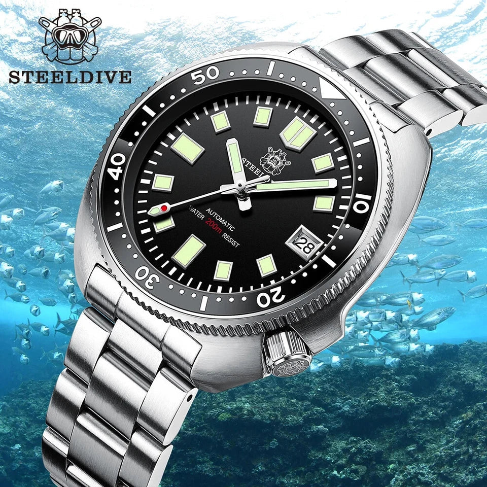 STEELDIVE SD1970 44MM NH35 Men's Dive Watch, shown on wrist