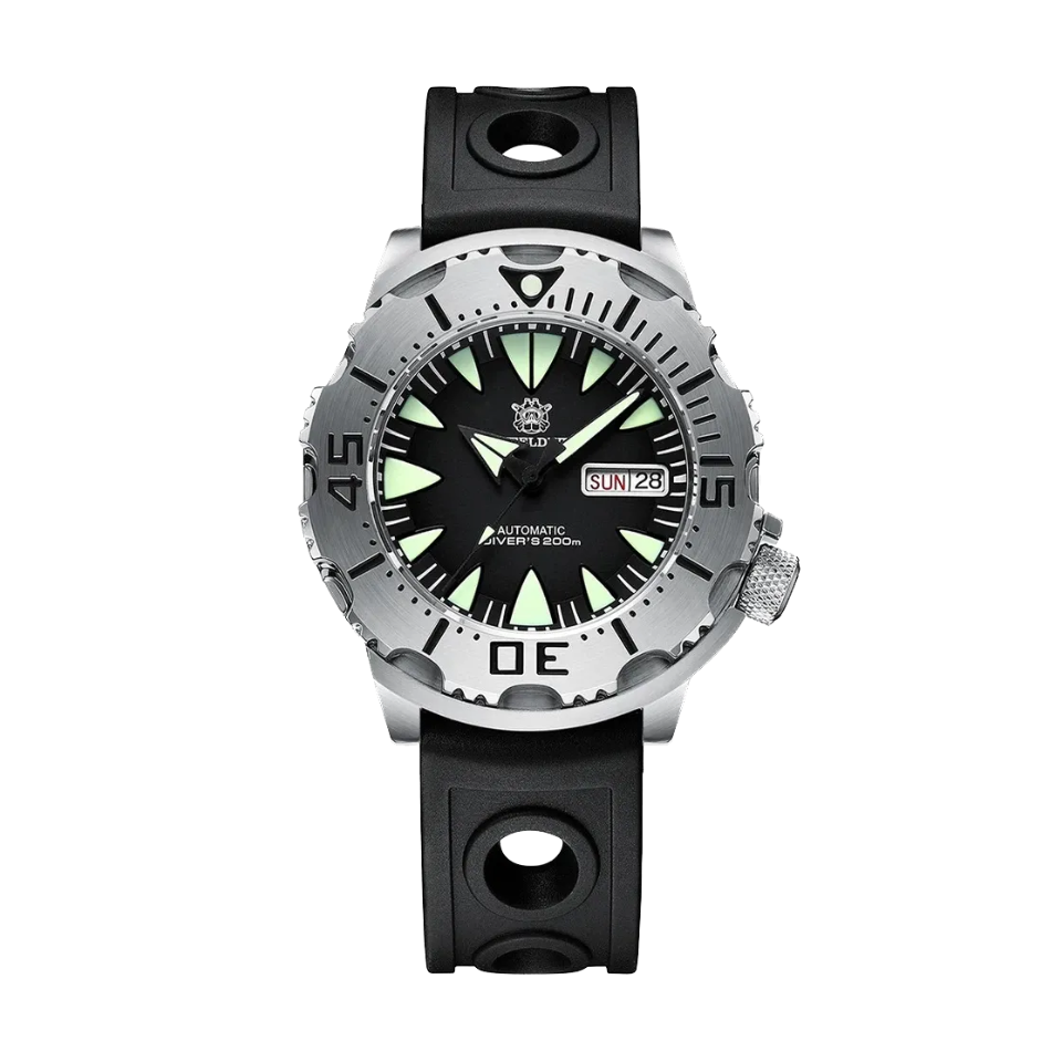 STEELDIVE SD1984 Diver 42MM Automatic NH36 with black dial, clasp detail