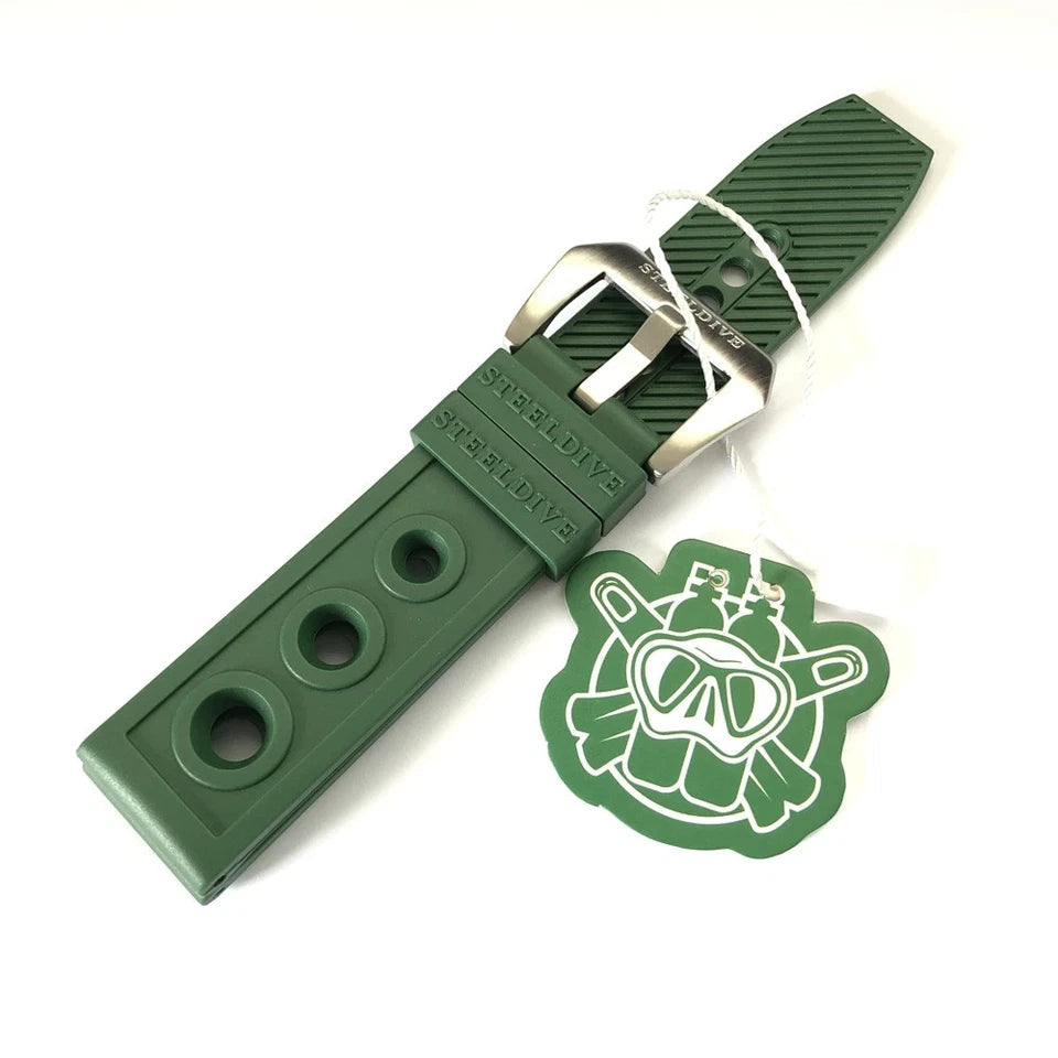 STEELDIVE REPLACEMENT Silicone Watch Band Strap 20MM/22MM, caseback view