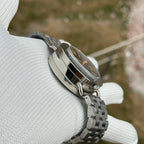 Steeldive SD1912 polished 47mm side profile with domed crystal and oyster bracelet lugs