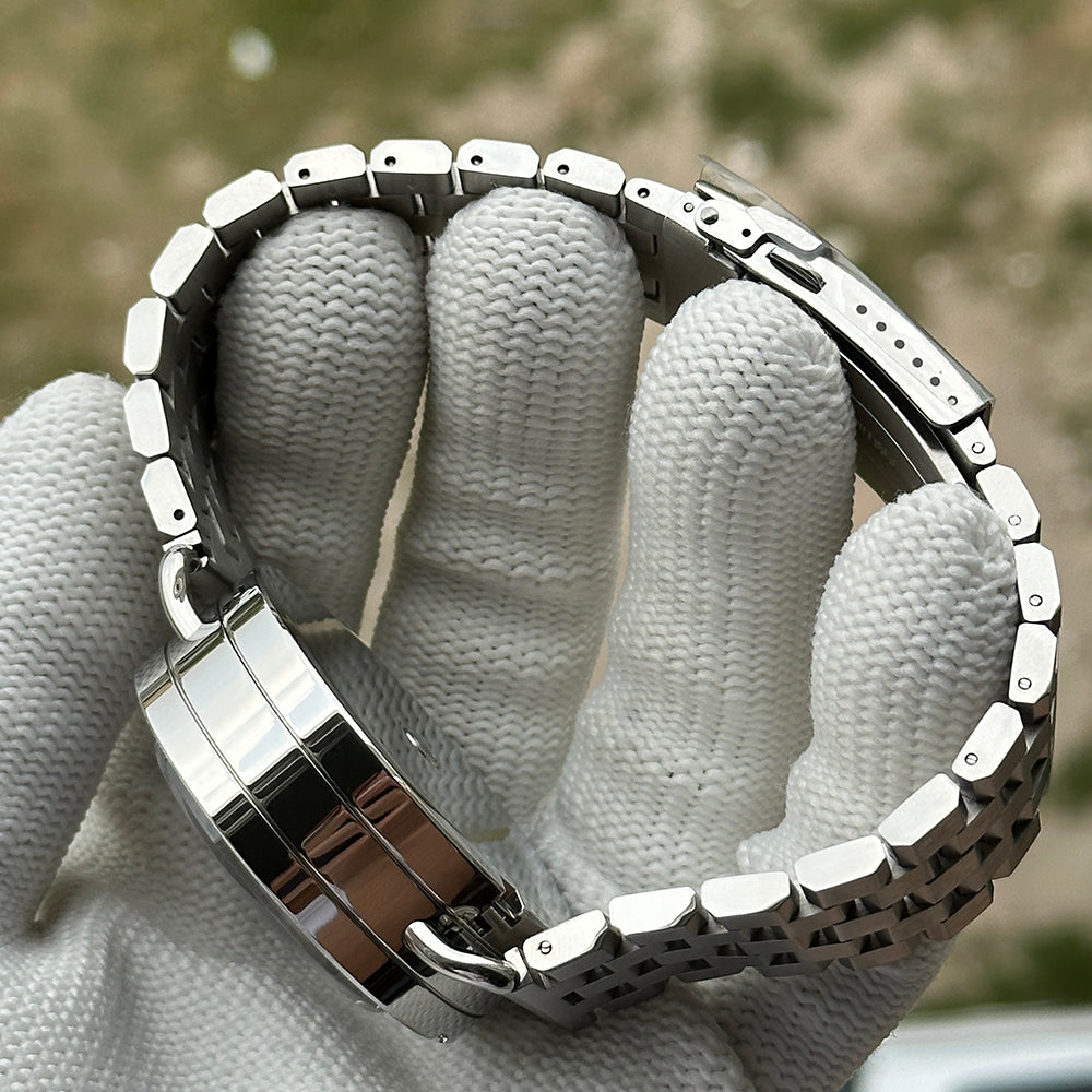 Steeldive SD1912 stainless steel oyster bracelet with fold-over clasp, full strap detail