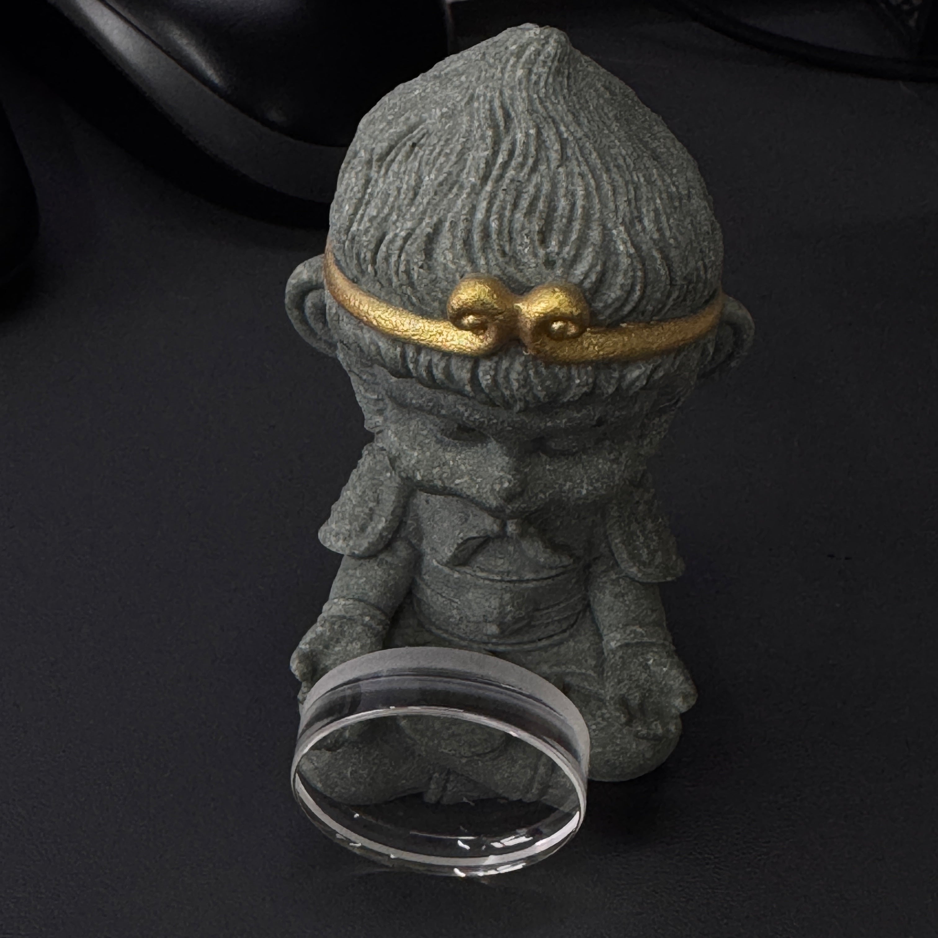 Steeldive SD1920 replacement sapphire glass thickness and edge profile shown beside figurine prop