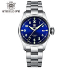 STEELDIVE SD1928 dive watch — variant 28BL-SS stock photo
