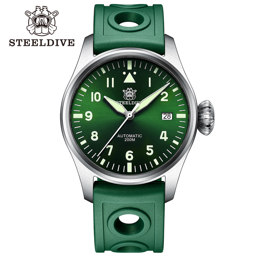 STEELDIVE SD1928 dive watch — variant 28GR-GR stock photo