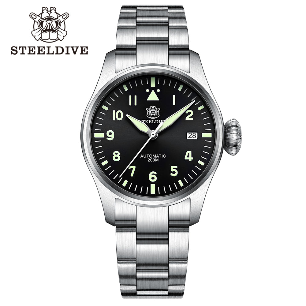 STEELDIVE SD1928 dive watch — variant 28HH-SS stock photo