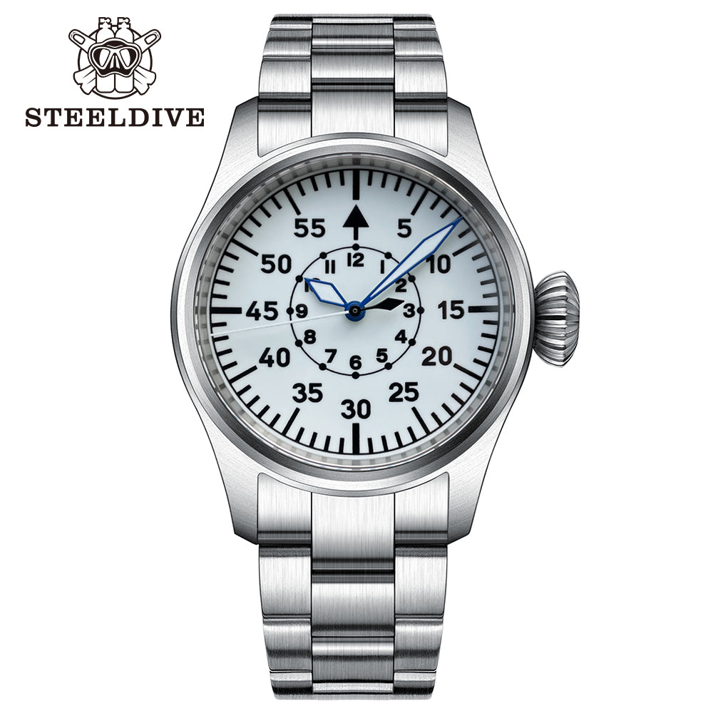 STEELDIVE SD1928B dive watch — variant 28B-WT-SS stock photo
