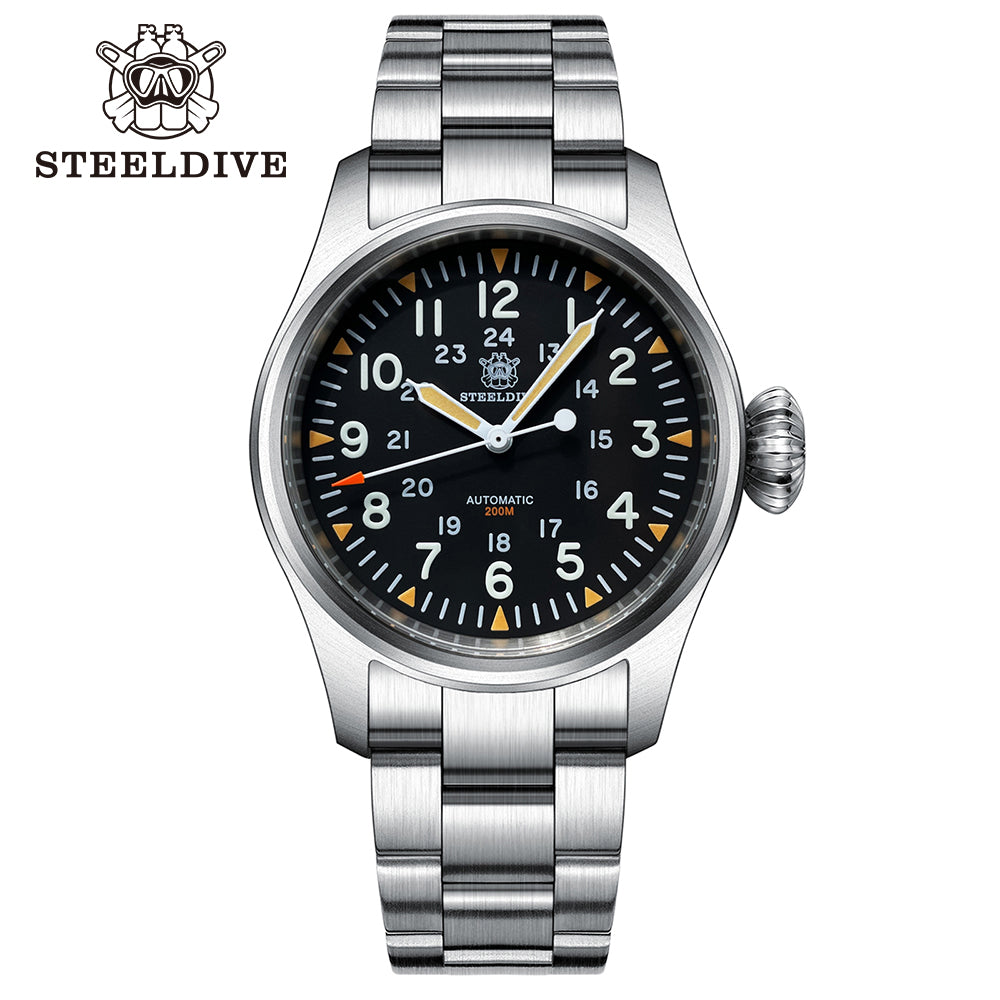 STEELDIVE SD1928H dive watch — variant 28H-SS stock photo