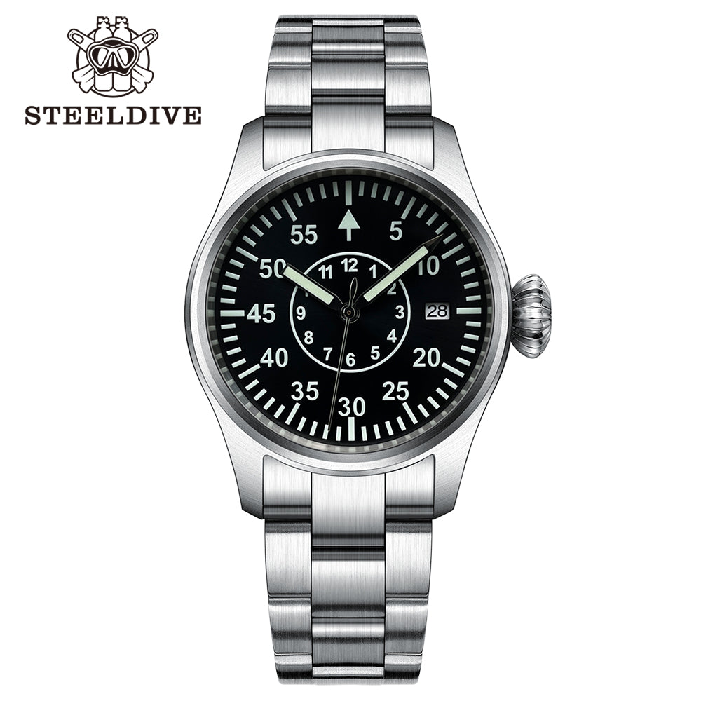 STEELDIVE SD1928T dive watch — variant 28T-SS stock photo
