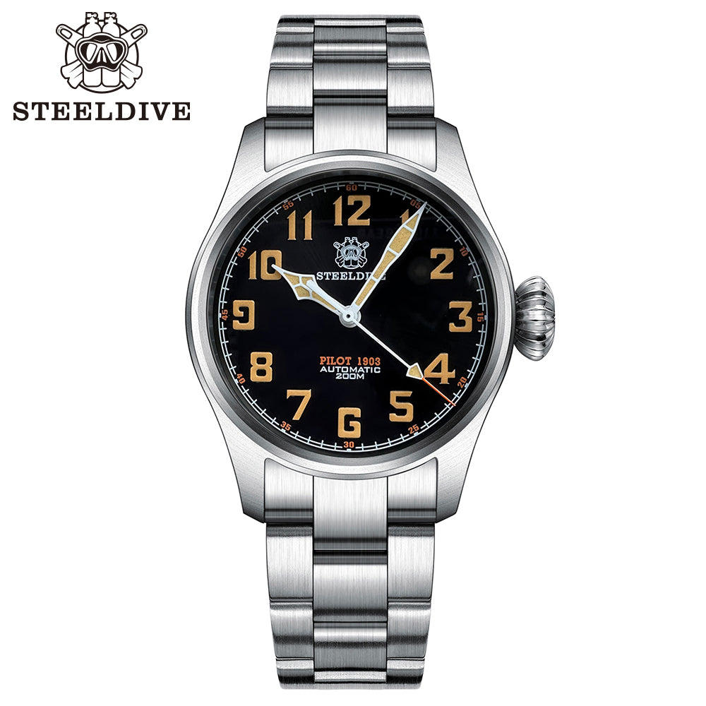 STEELDIVE SD1928V dive watch — variant 28V-FG-BY-SS stock photo