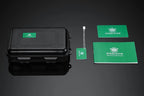 Steeldive SD1929 watch box packaging with hard case, instruction booklet, brand tag and warranty card