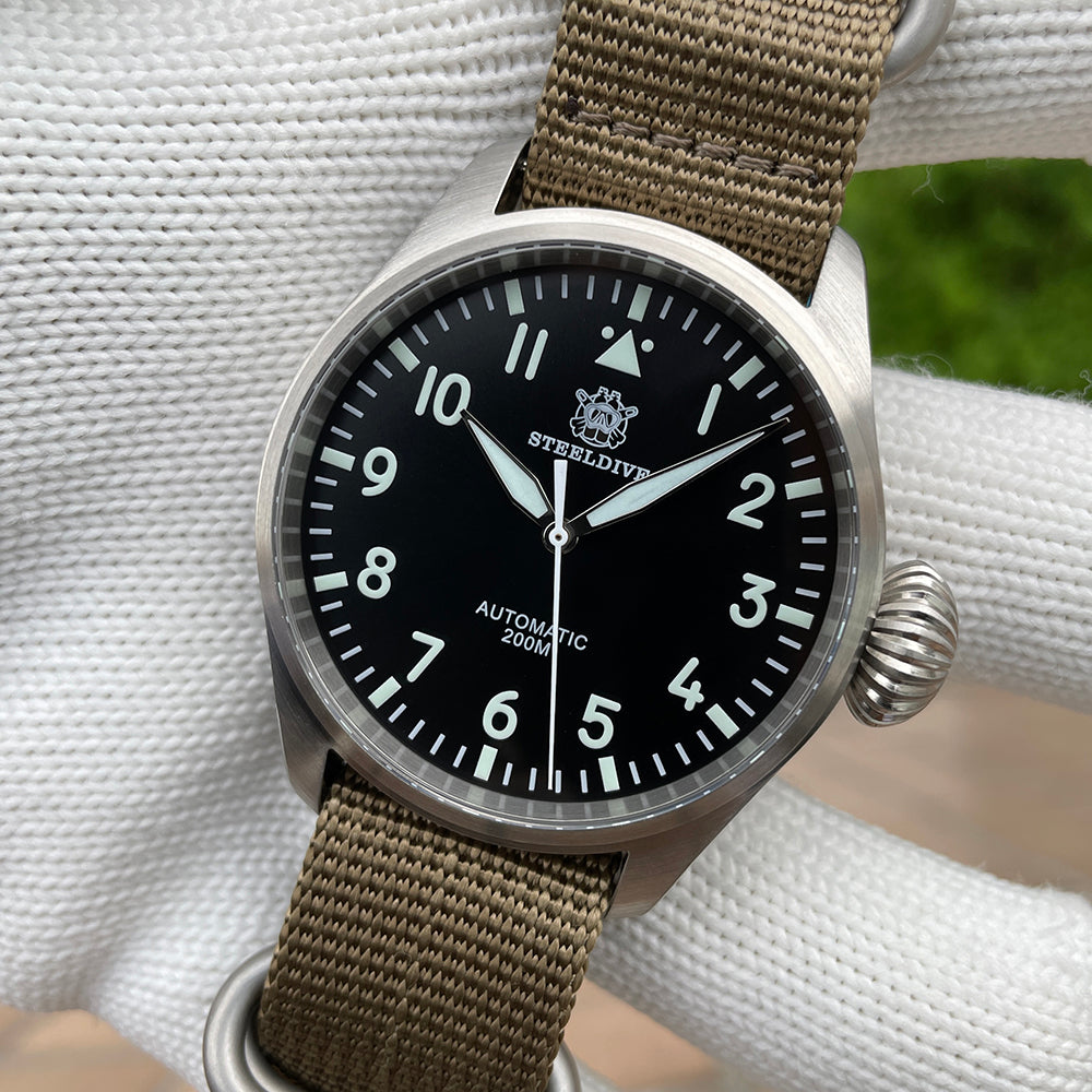 STEELDIVE SD1930 dive watch — variant 30HH-N-KN stock photo