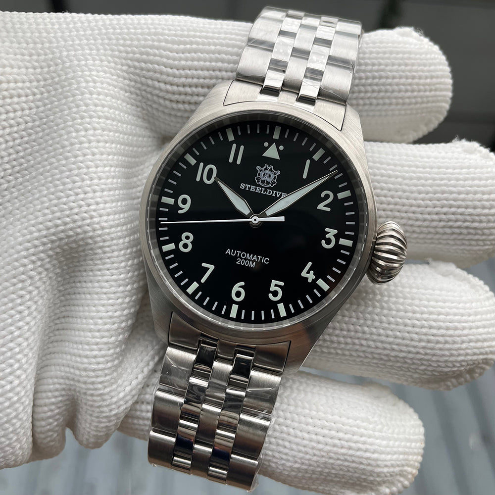 STEELDIVE SD1930 dive watch — variant 30HH-N-SS stock photo