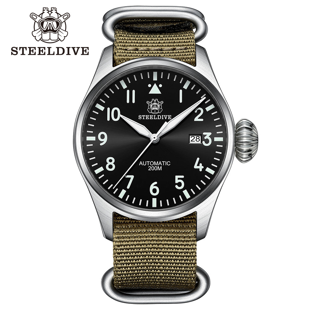 STEELDIVE SD1930 dive watch — variant 30HH-Y-KN stock photo