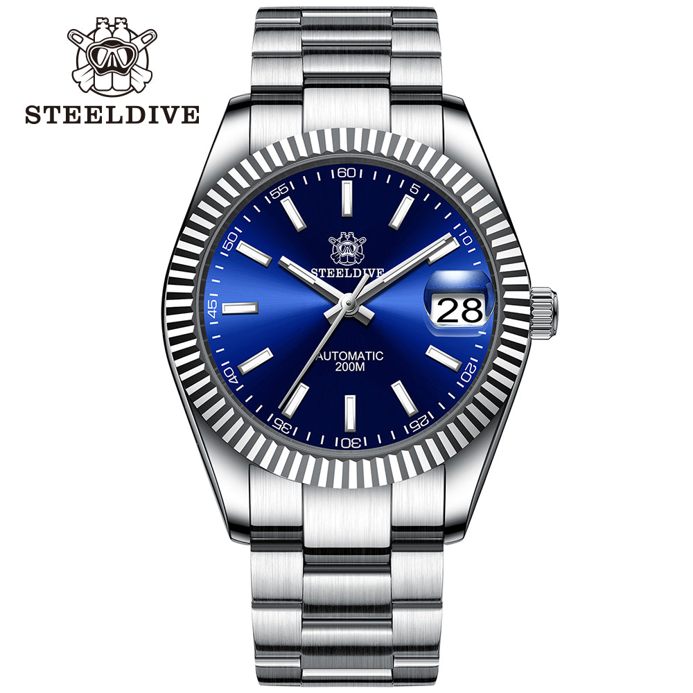 STEELDIVE SD1933 dive watch — variant 33BL-SS stock photo