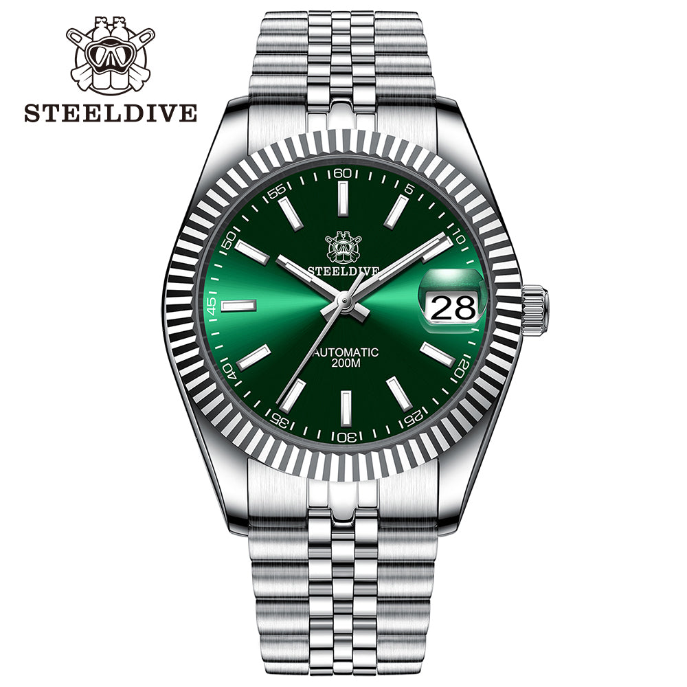 STEELDIVE SD1933 dive watch — variant 33GR-JBL stock photo