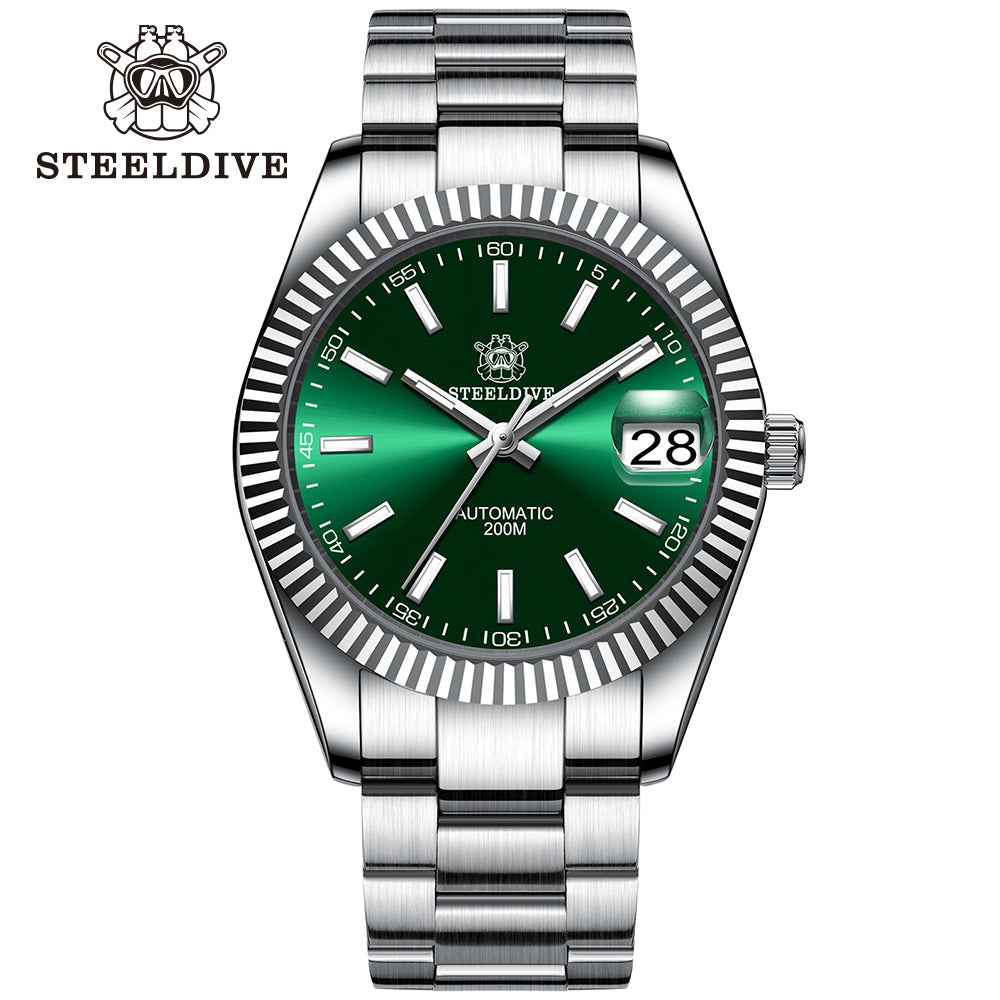 STEELDIVE SD1933 dive watch — variant 33GR-SS stock photo