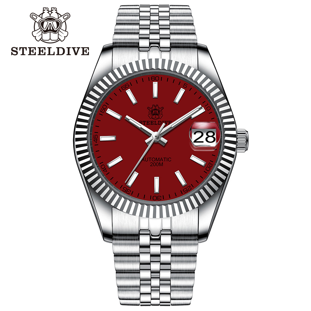 STEELDIVE SD1933 dive watch — variant 33RE-JBL stock photo