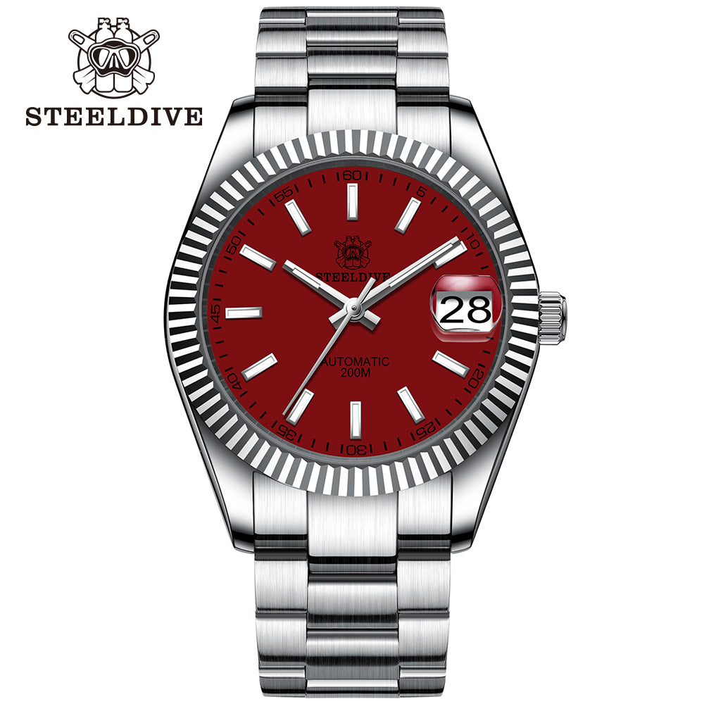 STEELDIVE SD1933 dive watch — variant 33RE-SS stock photo