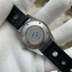 Steeldive SD1934 dive watch engraved caseback with NH35 diver emblem and black rubber strap