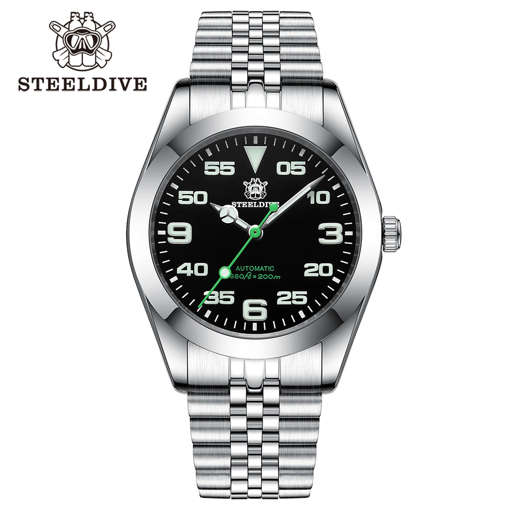 STEELDIVE SD1934K dive watch — variant 34K-JBL stock photo