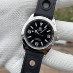 Steeldive SD1934T automatic diver watch silver black band angle
