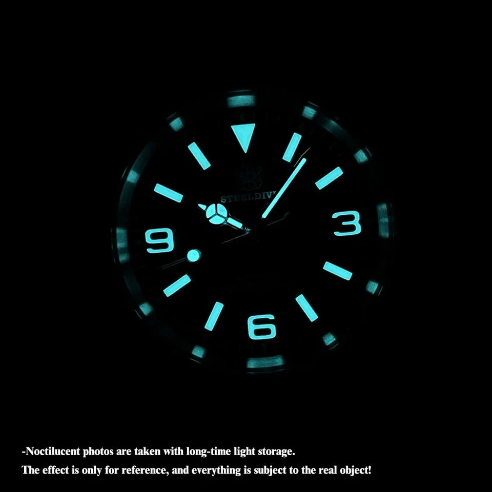 STEELDIVE SD1934T Automatic NH35 Men's Dive Watch Silver-Black