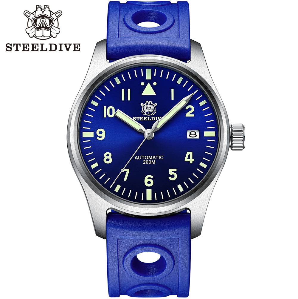 STEELDIVE SD1940 dive watch — variant 40BL-Y-LR stock photo