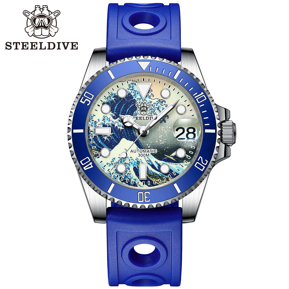 STEELDIVE SD1953J dive watch — variant 53J-BL-LR stock photo