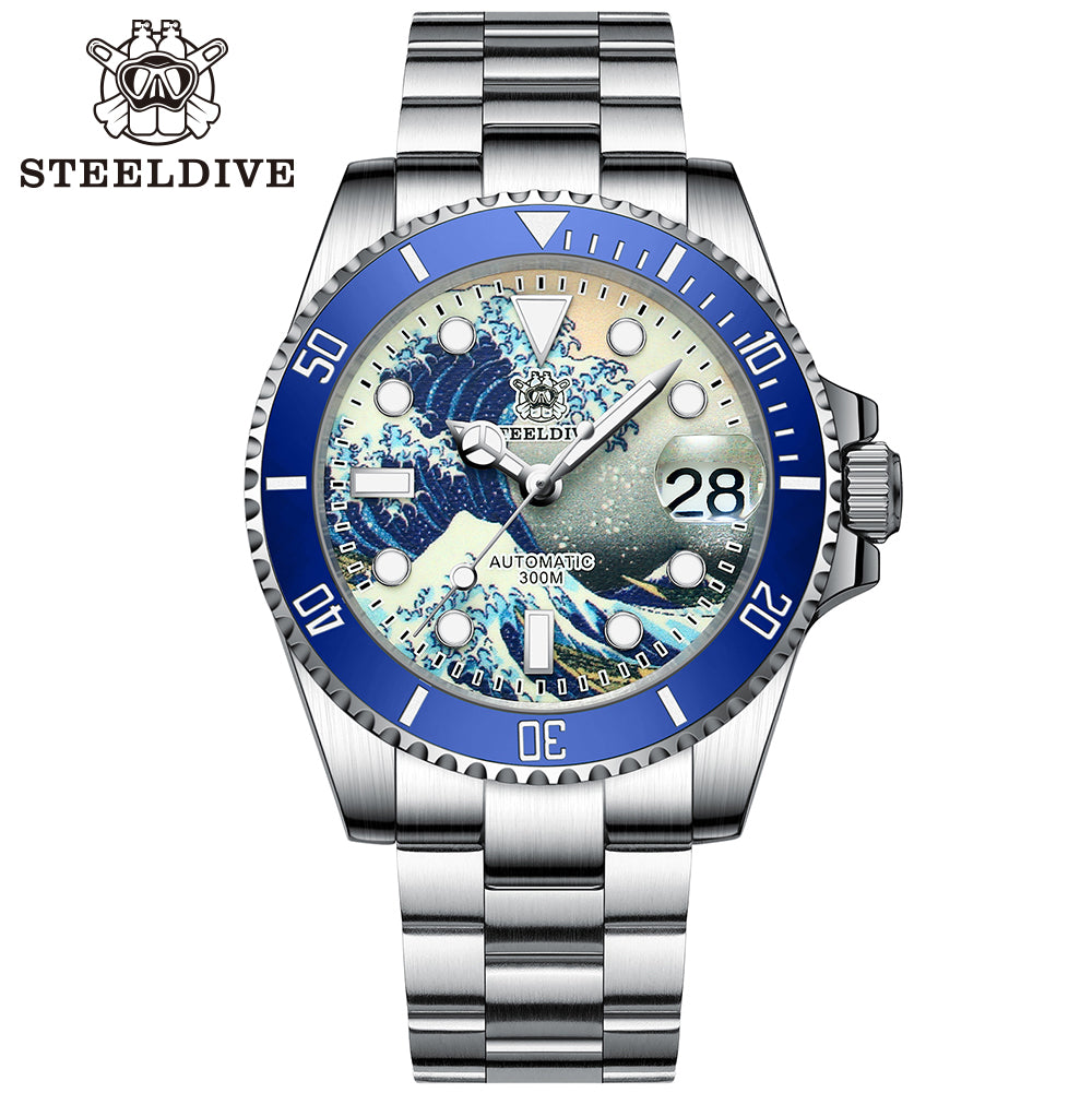 STEELDIVE SD1953J dive watch — variant 53J-BL-SS stock photo