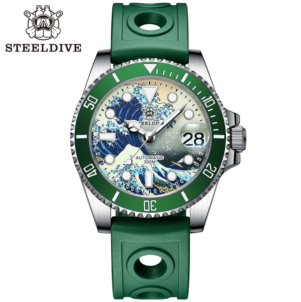 STEELDIVE SD1953J dive watch — variant 53J-GR-GR stock photo