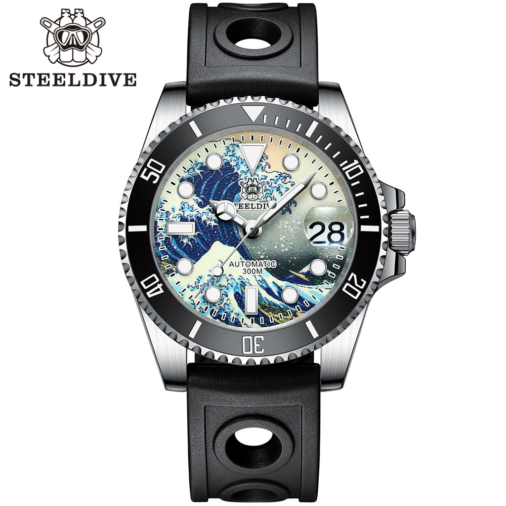 STEELDIVE SD1953J dive watch — variant 53J-HH-HR stock photo