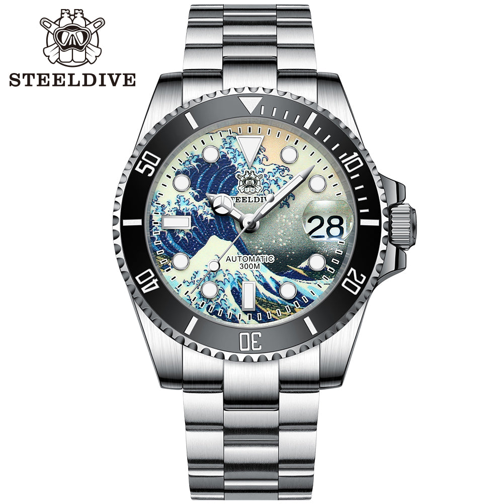 STEELDIVE SD1953J dive watch — variant 53J-HH-SS stock photo