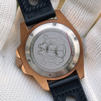 Steeldive SD1953S bronze caseback engraved with NH35 automatic 300m dive turtle logo and CuSn8 marking