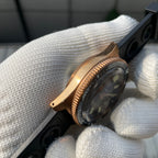 Steeldive SD1962S side profile, slim bronze case with sloped bezel and drilled lugs