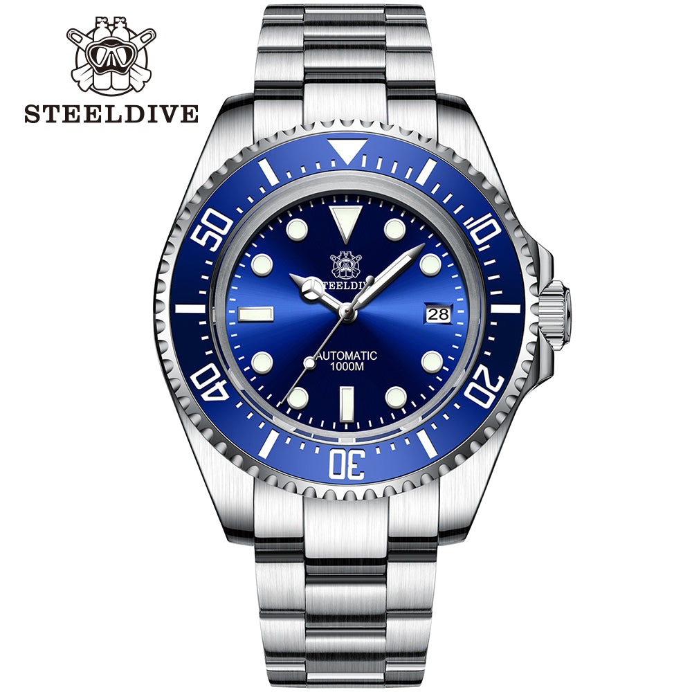 STEELDIVE SD1964 dive watch — variant 64BL-SS stock photo