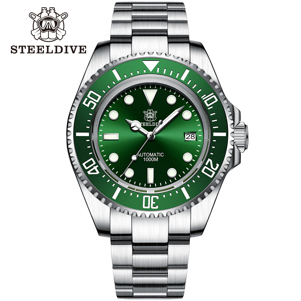 STEELDIVE SD1964 dive watch — variant 64GR-SS stock photo