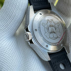 Steeldive SD1964GMT engraved caseback with diver turtle logo, NH34 GMT 1000M sapphire markings