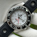 STEELDIVE SD1964GMT dive watch — variant 64GMT-BH-HR stock photo