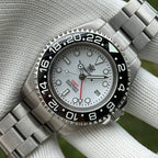 STEELDIVE SD1964GMT dive watch — variant 64GMT-BH-SS stock photo
