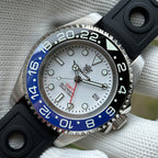 STEELDIVE SD1964GMT dive watch — variant 64GMT-BL-HR stock photo