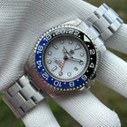 STEELDIVE SD1964GMT dive watch — variant 64GMT-BL-SS stock photo
