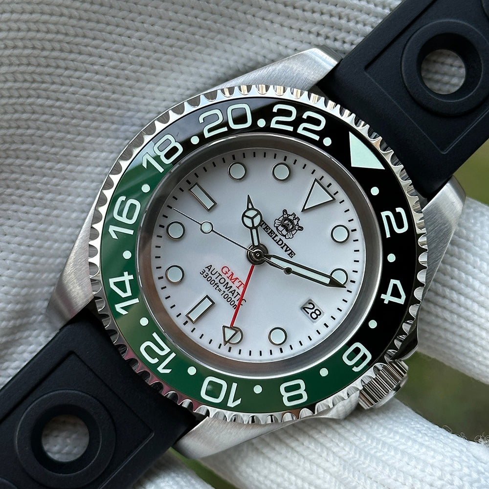 STEELDIVE SD1964GMT dive watch — variant 64GMT-BN-HR stock photo