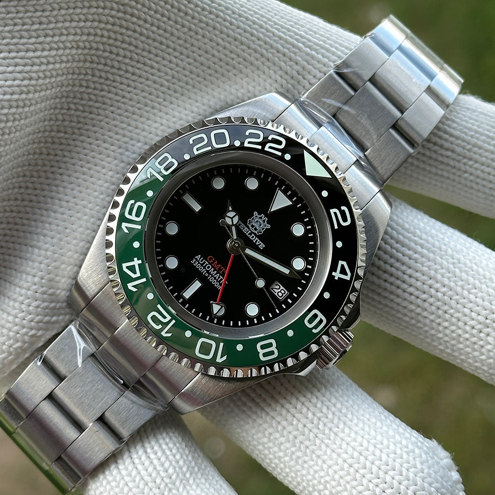 STEELDIVE SD1964GMT dive watch — variant 64GMT-HN-SS stock photo