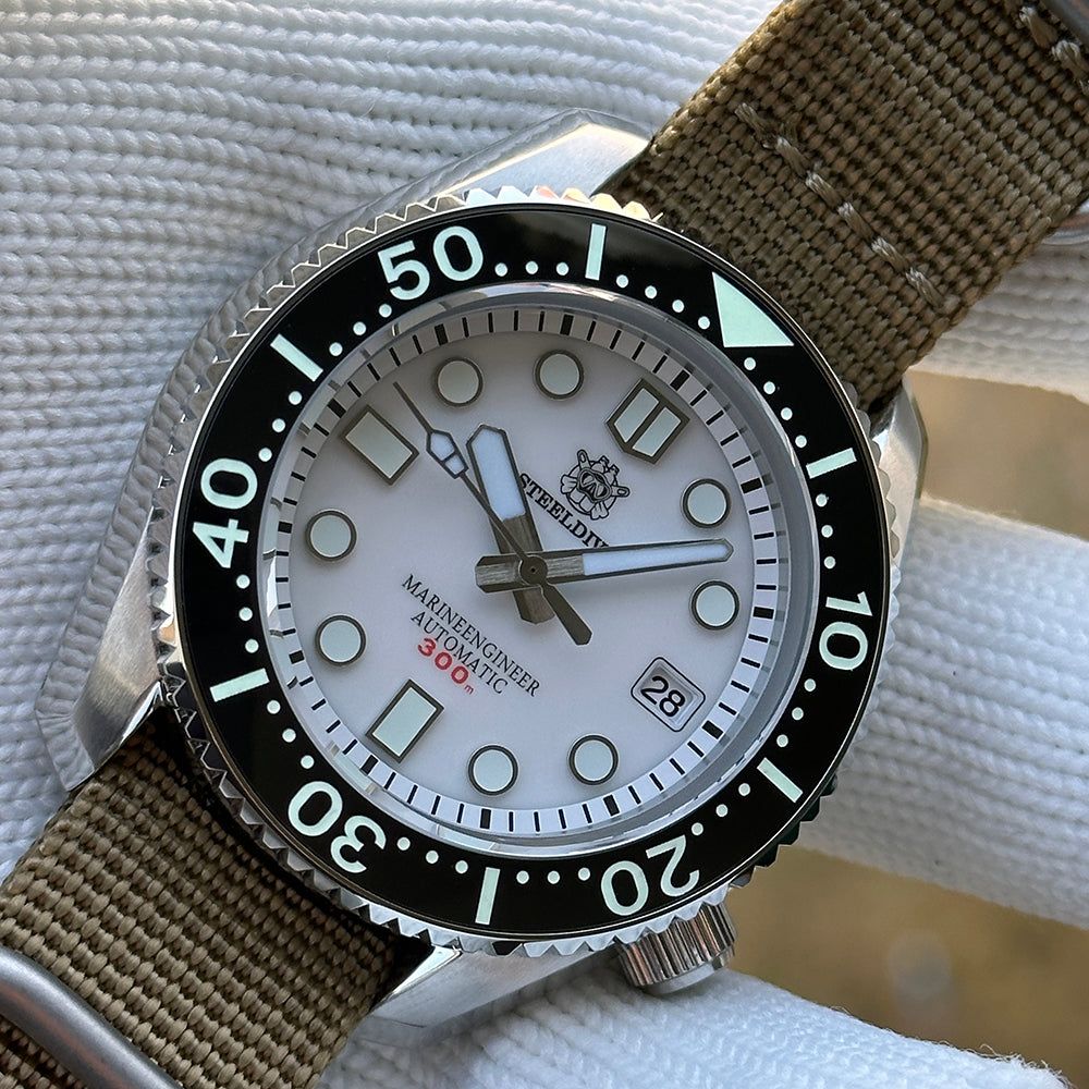 STEELDIVE SD1968 dive watch — variant 68WT-KN stock photo