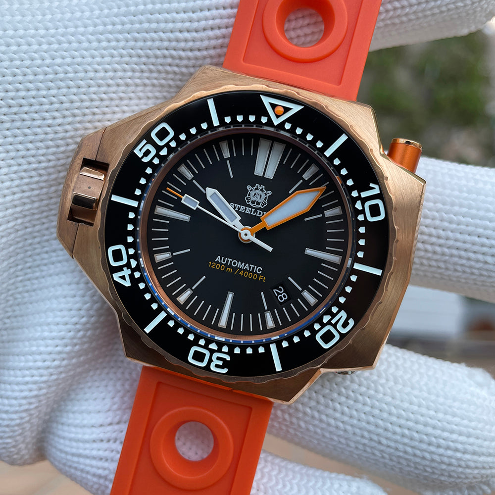STEELDIVE SD1969S dive watch — variant 69S-C-OR stock photo